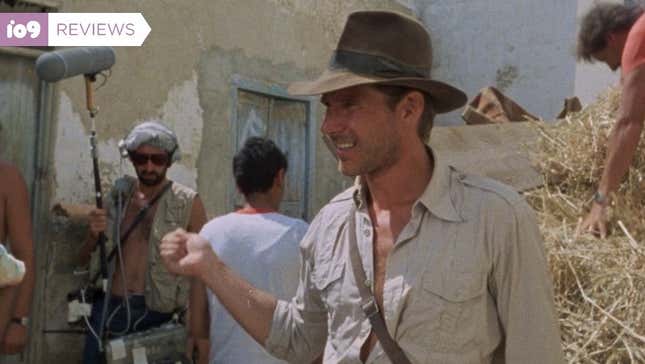 Harrison Ford on the set of Raiders of the Lost Ark.