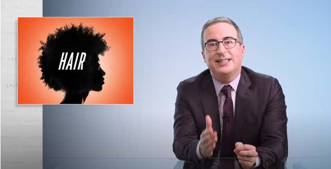 Image for article titled John Oliver Tackles the Importance of Black Hair on Last Week Tonight—And He Does a Surprisingly Decent Job
