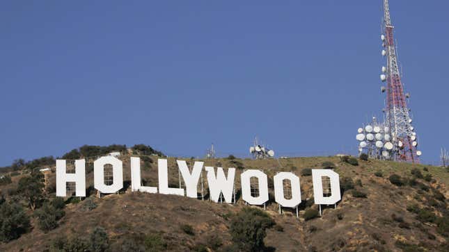 Media day at the Hollywood Sign to observe it’s repainting November 16, 2005 in Hollywood, California.