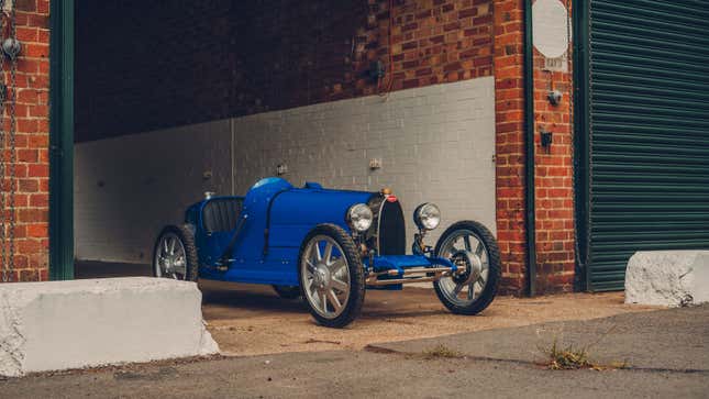 A photo of the electric Baby Bugatti toy car. 