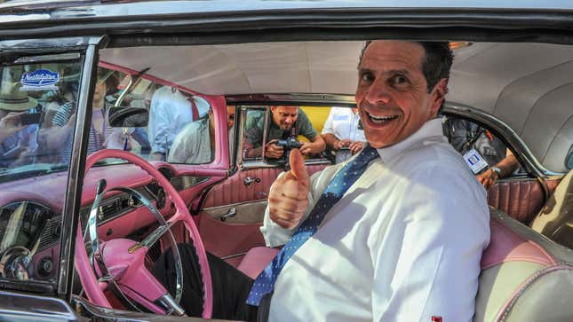 Image for article titled Alleged Dirtbag Andrew Cuomo Is Also Just The Blandest Boomer Car Guy