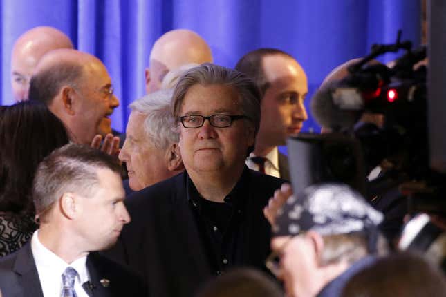 Steve Bannon, former vice president of Cambridge Analytica and senior counselor to President Trump, in 2017.