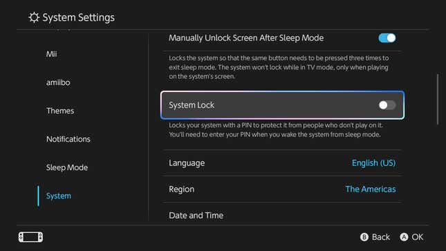 A setting in the Switch 2's system menus.