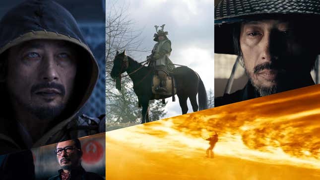 Im Uhrzeigersinn von unten links: John Wick: Kapitel 4 (Foto: Lionsgate), Mortal Kombat (Foto: Warner Bros.), Shōgun (Foto: Katie Yu/FX), Westworld (Foto: HBO), Sunshine (Foto: Fox Searchlight),