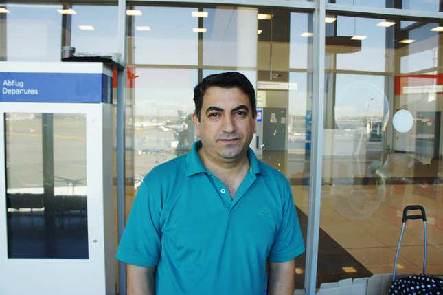Image for article titled Photos: A family of Kurdish refugees is living in a Moscow airport lounge
