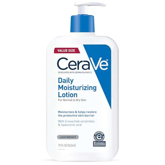 Image for article titled CeraVe Daily Moisturizing Lotion for Dry Skin | Body Lotion &amp; Face Moisturizer with Hyaluronic Acid and Ceramides | Daily Moisturizer | Fragrance Free | Oil-Free | 19 Ounce, Now 10% Off