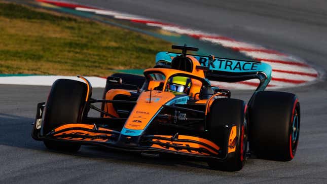 Image for article titled Lando Norris Puts McLaren On Top In F1&#39;s First Day Of Pre-Season Testing