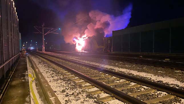 Image for article titled Firefighters Chased Down a Burning ‘Ghost Train’ in Germany