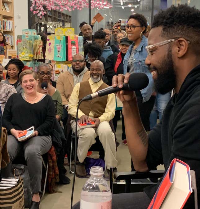 With Panama Jackson at Politics &amp; Prose in Washington, D.C. I think I’m answering a question about bacon.