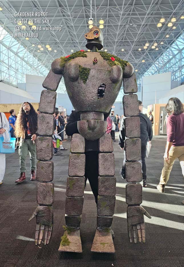 A massive robot costume at New York Comic Con. 