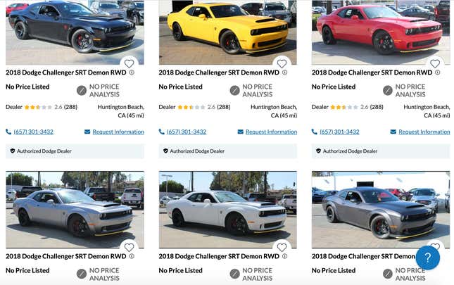 A Dealer Has 16 Brand New 2018 Dodge Demons For Sale