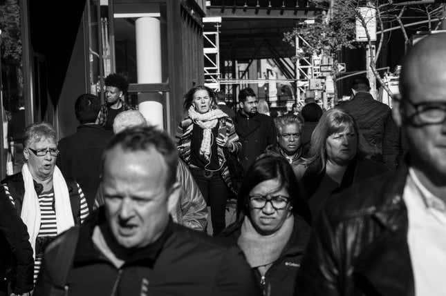 Pedestrians in midtown Manhattan.