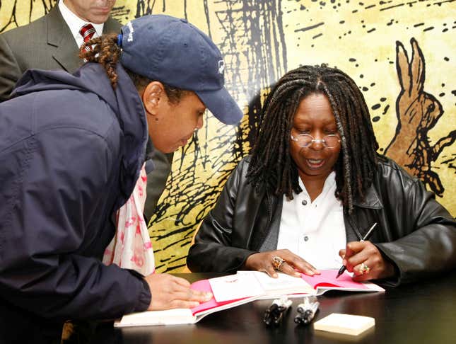 NEW YORK - OCTOBER 23: Actress and author Whoopi Goldberg copies of her book “Sugar Plum Ballerinas: Plum Fantastic” at Barnes &amp; Noble on October 23, 2008 in New York City. 