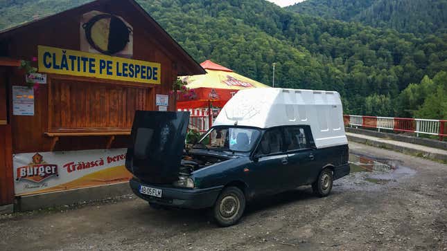 One of the Dacia pickups we saw in the Romanian mountains.