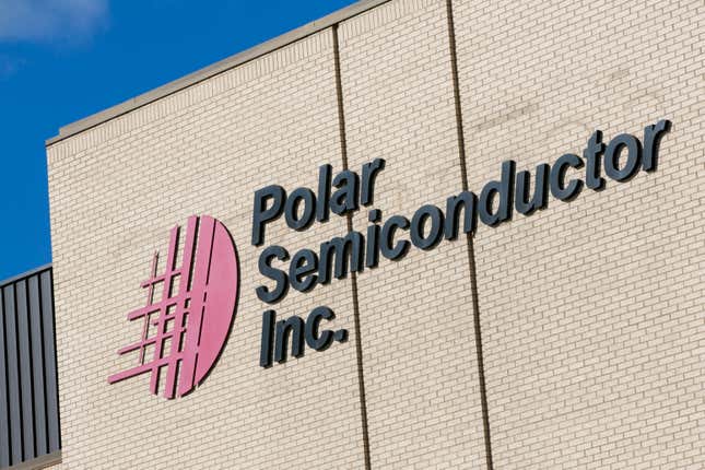 logo sign outside of a facility occupied by Polar Semiconductor