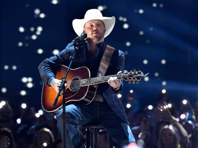 FILE - Cody Johnson performs &quot;Human&quot; at the CMT Music Awards in Austin, Texas, on April 2, 2023. Johnson, fresh off his critically acclaimed studio album “Leather,” will host “CMT Presents: A Cody Johnson Christmas” special, airing Wednesday on CMT. (Photo by Evan Agostini/Invision/AP, File)