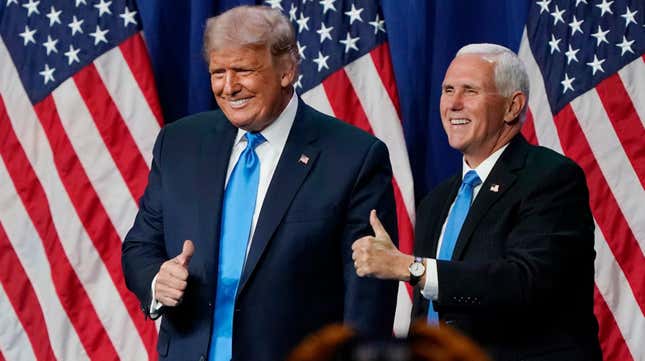 Image for article titled Trump Says He Feels 'Badly' for Mike Pence As His Supporters Ask God to Strike Pence Down