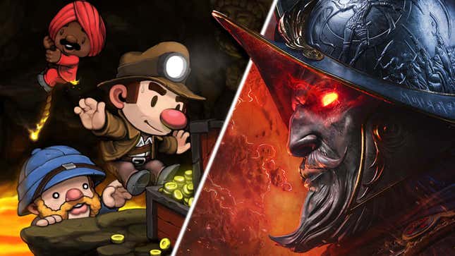 One picture shows characters from Spelunky and a character from New World. 