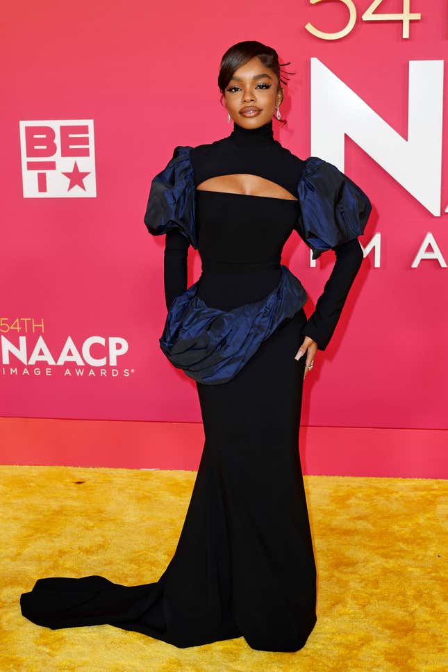 PASADENA, KALIFORNIEN – 25. FEBRUAR: Marsai Martin nimmt am 25. Februar 2023 an den 54. NAACP Image Awards im Pasadena Civic Auditorium in Pasadena, Kalifornien, teil. 