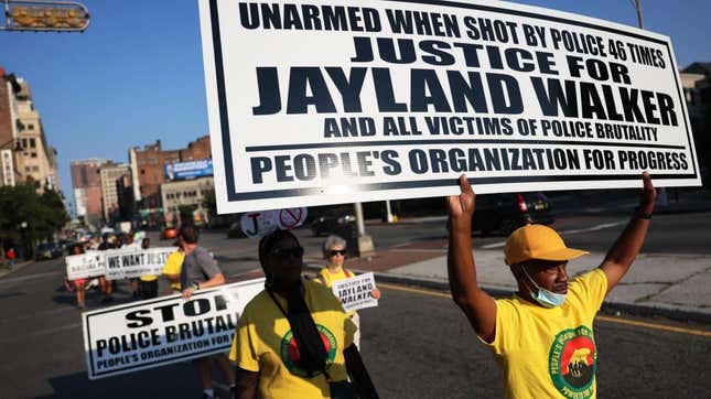 Image for article titled Ohio Police Officers Who Fired Shots That Killed Jayland Walker Are Allowed Back on the Force