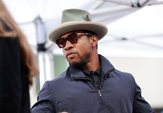 Jonathan Majors attends Hollywood Walk Of Fame Star Ceremony honoring Michael B. Jordan on March 01, 2023 in Hollywood, California.