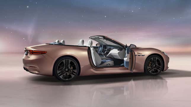 A photo of the new Maserati GranCabrio Folgore electric car.