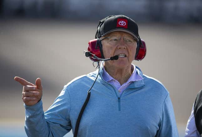 Nov 4, 2022; Avondale, Arizona, USA; NASCAR Cup Series team owner Joe Gibbs during qualifying for the NASCAR championship race at Phoenix Raceway.