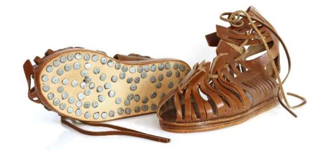 A recreation of how the Roman military shoes might've looked nearly 2,000 years ago