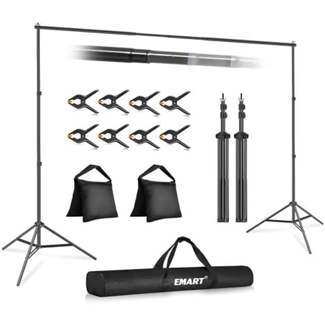 Image for article titled EMART Backdrop Stand 10x7ft(WxH) Photo Studio Adjustable Background Stand Support kit with 2 Crossbars, Now 32% Off