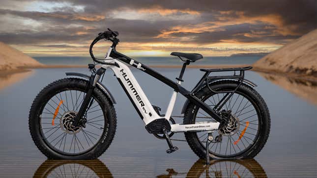A photo of the black and white Hummer E Bike.