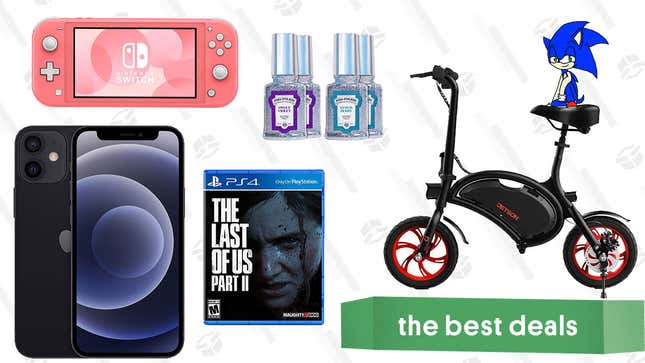 Image for article titled Friday&#39;s Best Deals: Nintendo Switch Lite, Apple TV 4K, iPhone 12 Mini, Jetson Folding E-Bike, Apple MagSafe Charger, Mini Projector, and More