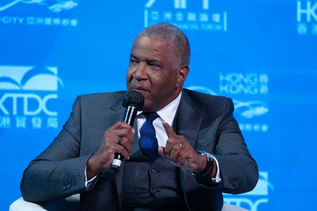 Robert Smith, chairman and chief executive officer of Vista Equity Partners LLC, speaks during the Asian Financial Forum in Hong Kong, China, on Jan. 11, 2023.