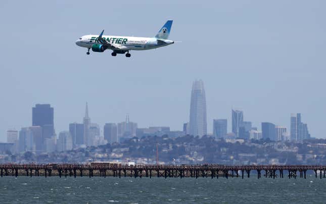 Image for article titled A man tried to choke a Frontier flight attendant and said the plane was 'going down,' authorities say