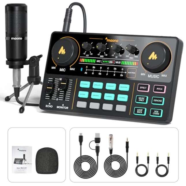 MAONO Podcast Equipment Bundle Audio mixer All-in-One Podcast ...
