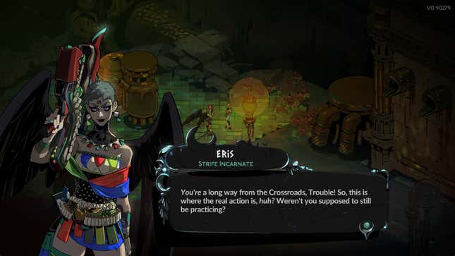 Eris speaks to the player.