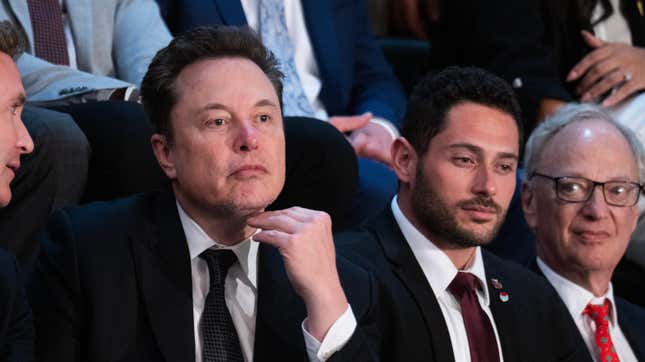 Elon Musk is seen during Israeli Prime Minister Benjamin Netanyahu's address to a joint meeting of Congress in the House chamber of the U.S. Capitol on Wednesday, July 24, 2024