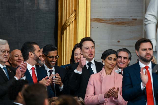 Tesla and SpaceX CEO Elon Musk, alongside other tech leaders, were given coveted seats at President Donald Trump’s inauguration.