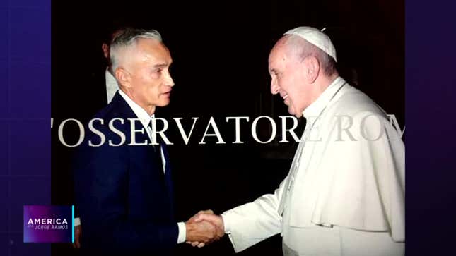 Jorge Ramos makes the most of his 10 seconds with the Pope