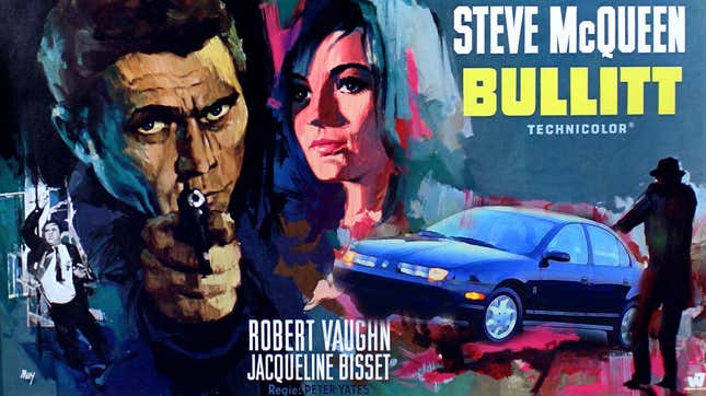 Image for article titled Here&#39;s Screenshots Of The Car Chase From Bullitt But With The Mustang Replaced By A Saturn SL1