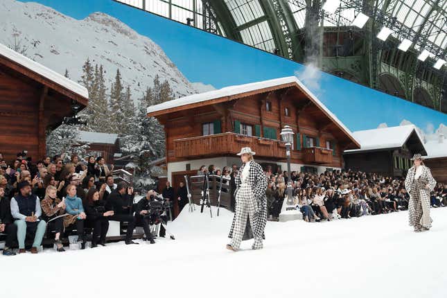 Model Cara Delevingne wears a creation as part of the Chanel ready to wear Fall-Winter 2019-2020 collection, that was presented in Paris, Tuesday, March 5, 2019. (AP Photo/Thibault Camus)