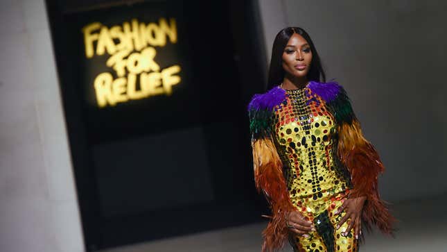 Naomi Campbell walks the runway during Fashion For Relief London 2019 at The British Museum on September 14, 2019 in London, England.