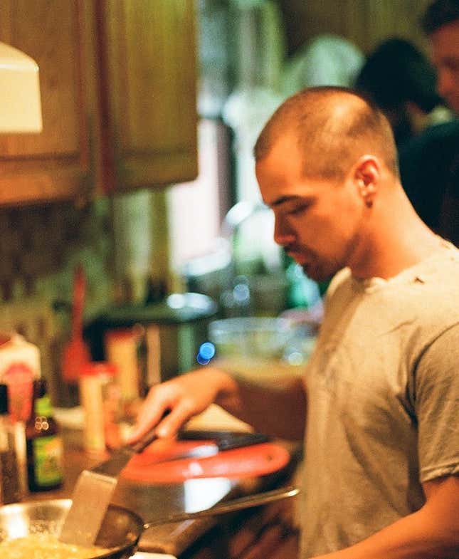 Our second date, or maybe our third. He always insisted on cooking.