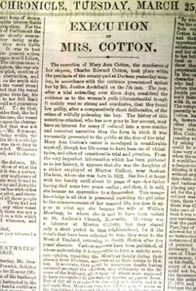 Image for article titled ​The Big Book of Female Killers: Mary Ann Cotton, the Arsenic Queen