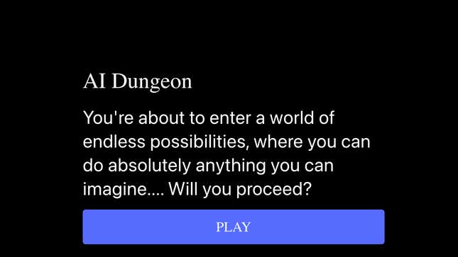 Image for article titled This AI-Powered Choose-Your-Own-Adventure Text Game Is Super Fun and Makes No Sense