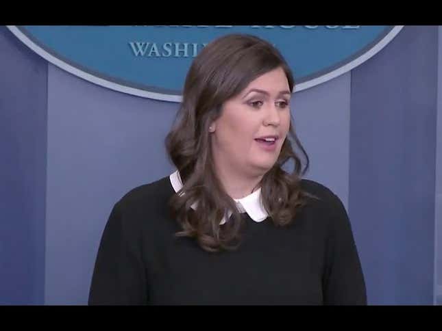 Watch Sarah ‘Suckabee’ Sanders Explain What the President <i>Really</i> Meant When He Claimed He Would’ve Run Into Florida High School