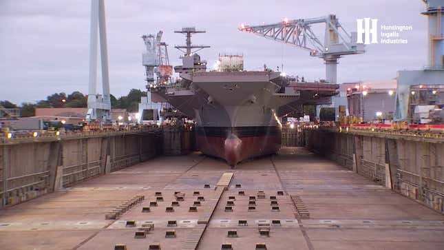 Image for article titled Watch The Future USS John F. Kennedy Float For the First Time