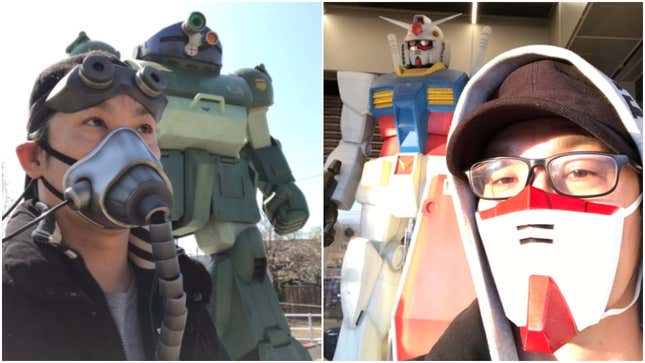Image for article titled Man Makes Excellent Gundam Themed Masks