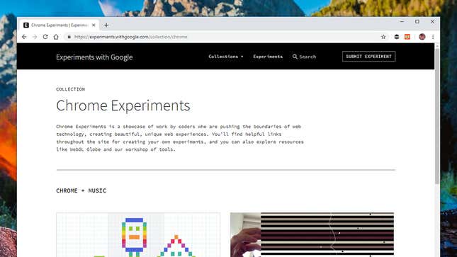 Google tests new web technologies on its Chrome Experiments site.