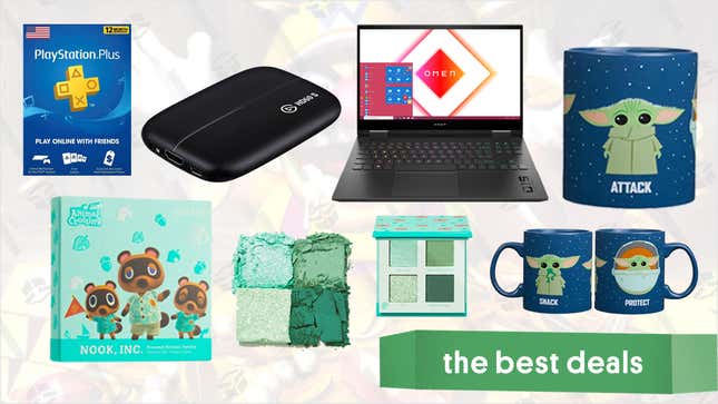 Image for article titled Monday&#39;s Best Deals: HP Omen Gaming Laptop, Elgato HD60 Capture Card, Grogu Mug, Animal Crossing Eyeshadow, PlayStation Plus, and More