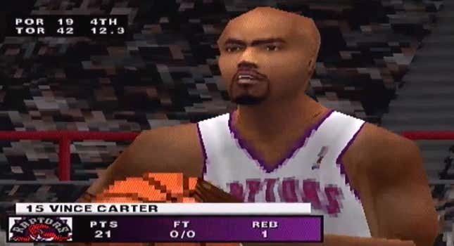 This is actually from the PS1 version of NBA Live 2000 since I couldn’t find any footage or images of Carter on the N64.